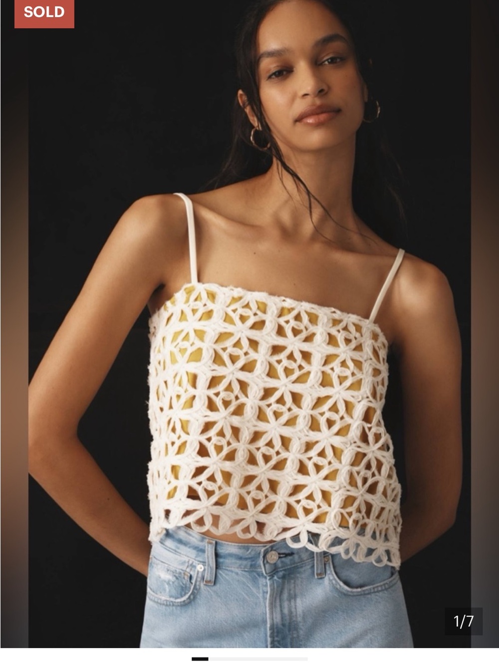 Anthropologie Blue Tassel Sleeveless Textured Top size XL - Picture 2 of 8